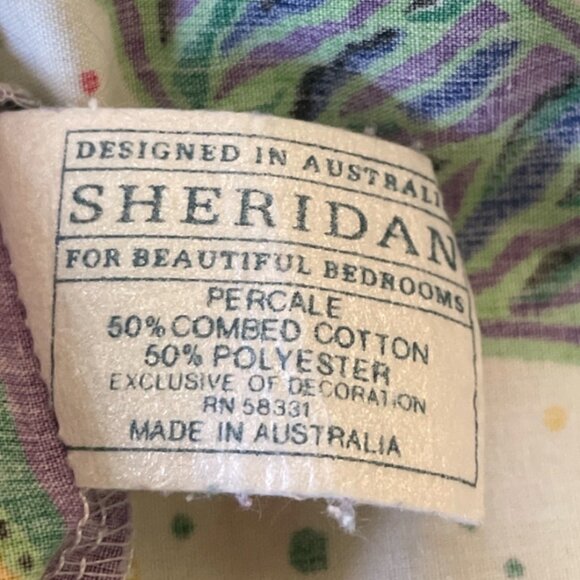 Vintage Sheridan Percale Queen Flat Sheet Fish Print By Jenny Kee (j. Kee) Austr - Picture 5 of 6